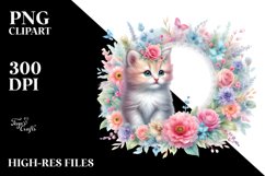 Vibrant Pastel Baby Kitten Design | Clipart Product Image 1