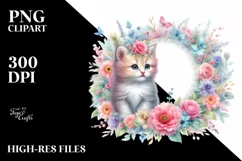 Vibrant Pastel Baby Kitten Design | Clipart Product Image 1