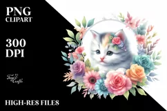 Vibrant Pastel Baby Kitten Design | Clipart Product Image 3