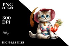 Cute Kitten in Beachwear, High-Res PNG Product Image 2