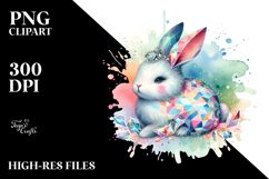 Colorful Pastel Diamond Bunny, PNG Product Image 2
