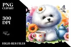 Cute Colorful Bichon Frise Sublimation Clipart Product Image 3