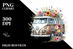 Vintage Campervan Oilish Clipart Product Image 1
