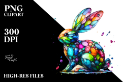 Abstract Shiny Colorful Bunny Made of JPEG Product Image 2