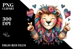 Vibrant Lion Love Sign Clipart Product Image 1