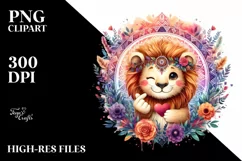 Vibrant Lion Love Sign Clipart Product Image 1