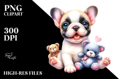 Digital Watercolor Baby French Bulldog, High-Res PNG Product Image 2