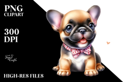 Digital Watercolor Baby French Bulldog, High-Res PNG Product Image 2