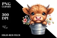 Cute Baby Highland Cow PNG Product Image 3