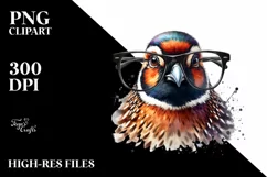 Quail es Watercolor Sticker Clipart Product Image 1