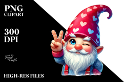 Colorful Valentines Gnome Painting PNG Product Image 2