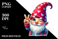 Colorful Valentines Gnome Painting PNG Product Image 2