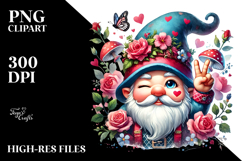Colorful Valentines Gnome Painting PNG Product Image 2