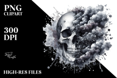 Skull Splashes White Background PNG Product Image 2