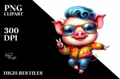 Cute Baby Pig Dancing, High-Res PNG Product Image 3