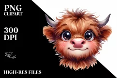 Funny Expressive Highland Cow PNG Product Image 3
