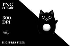 Funny Black Cat Digital Painting, High-Res PNG Product Image 2