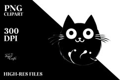 Funny Simple Black Cat PNG Product Image 2