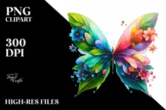 Butterfly with Flowers, Transparent PNG Product Image 3