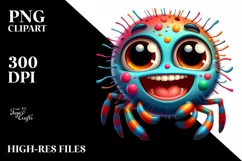 Colorful Crazy Baby Spider with Big Eyes | Clipart Product Image 3