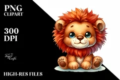 Plush Lion Colorful Watercolor Sticker Clipart Product Image 3