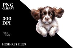 Expressive English Springer Spaniel Jumping PNG Product Image 3