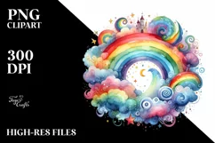Colorful Rainbow Watercolor Clipart Product Image 3