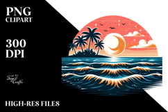 Retro Tropical Sunset PNG Product Image 2
