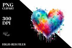 Heart Paintbrush Style Love Romantic Art Digital Painting Product Image 2