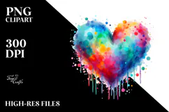 Red Heart Paintbrush Style PNG Product Image 2