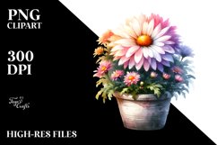 Vibrant Daisy Pot Watercolor Product Image 1