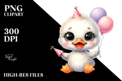 Playful Baby Swan with Party Hat, Transparent PNG Product Image 2