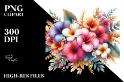 Colorful Hawayan Flowers PNG Product Image 2
