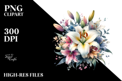 Vibrant Lily Watercolor Design, High-Res PNG Product Image 2