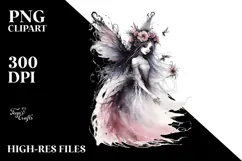 Washed Gothic Fairy Watercolor PNG Product Image 2