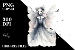 Washed Gothic Fairy Watercolor PNG Product Image 2