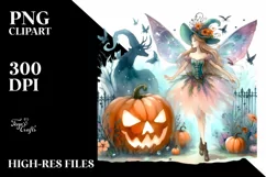 Simple Halloween Scenery Fairy | Sublimation | Clipart Product Image 1