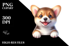 Enthusiastic Pembroke Welsh Corgi PNG Product Image 2