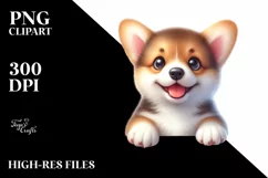 Enthusiastic Pembroke Welsh Corgi PNG Product Image 1