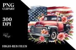 Vibrant Vintage Pickup Truck Design | Clipart Product Image 3