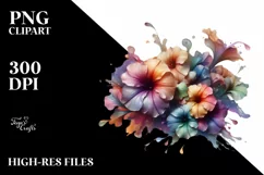 Shiny Abstract Petunia Clipart PNG Product Image 1