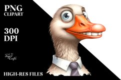 Thoughtful Goose with Tie Cartoon Clip Art Product Image 1