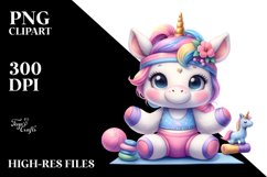 Cute Baby Unicorn Yoga Instructor | Sublimation | Clipart Product Image 1