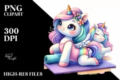 Cute Baby Unicorn Yoga Instructor | Sublimation | Clipart Product Image 1