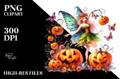 Fairy Dressed for Halloween Pumpkins | Sublimation | Clipart Product Image 3