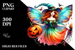 Fairy Dressed for Halloween Pumpkins | Sublimation | Clipart Product Image 3