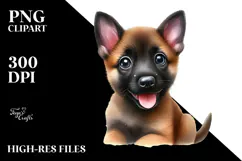 Watercolor Baby Malinois, PNG Product Image 2