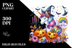 Vibrant Halloween Unicorn Clipart Product Image 3