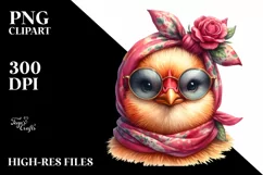 Detailed Chicken Funny Cute Silk Scarf Portrait Product Image 1