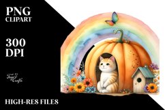 Autumn Scene with Colorful Flowers | Sublimation | Clipart. Product Image 1